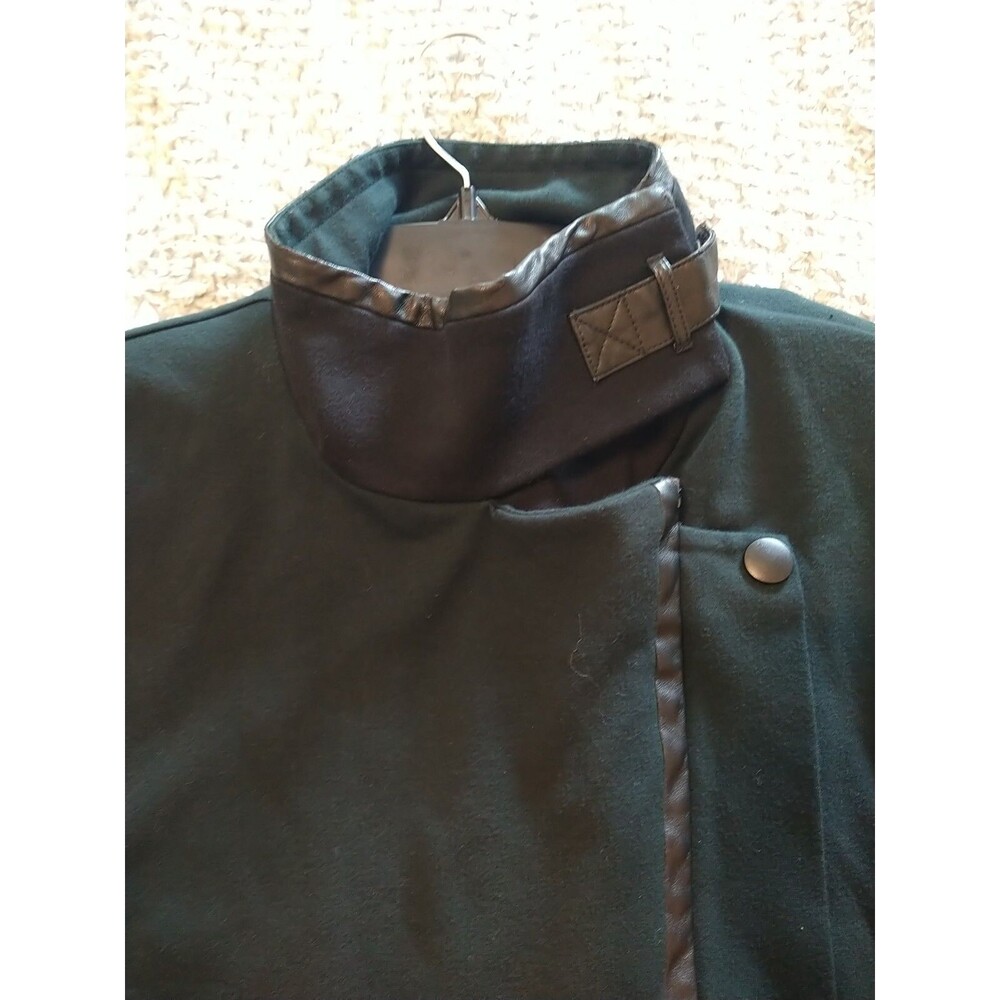 Cabi Turtleneck Asymmetrical Zip Coat Sm Edgy Olive Green Y2K City - Picture 10 of 11